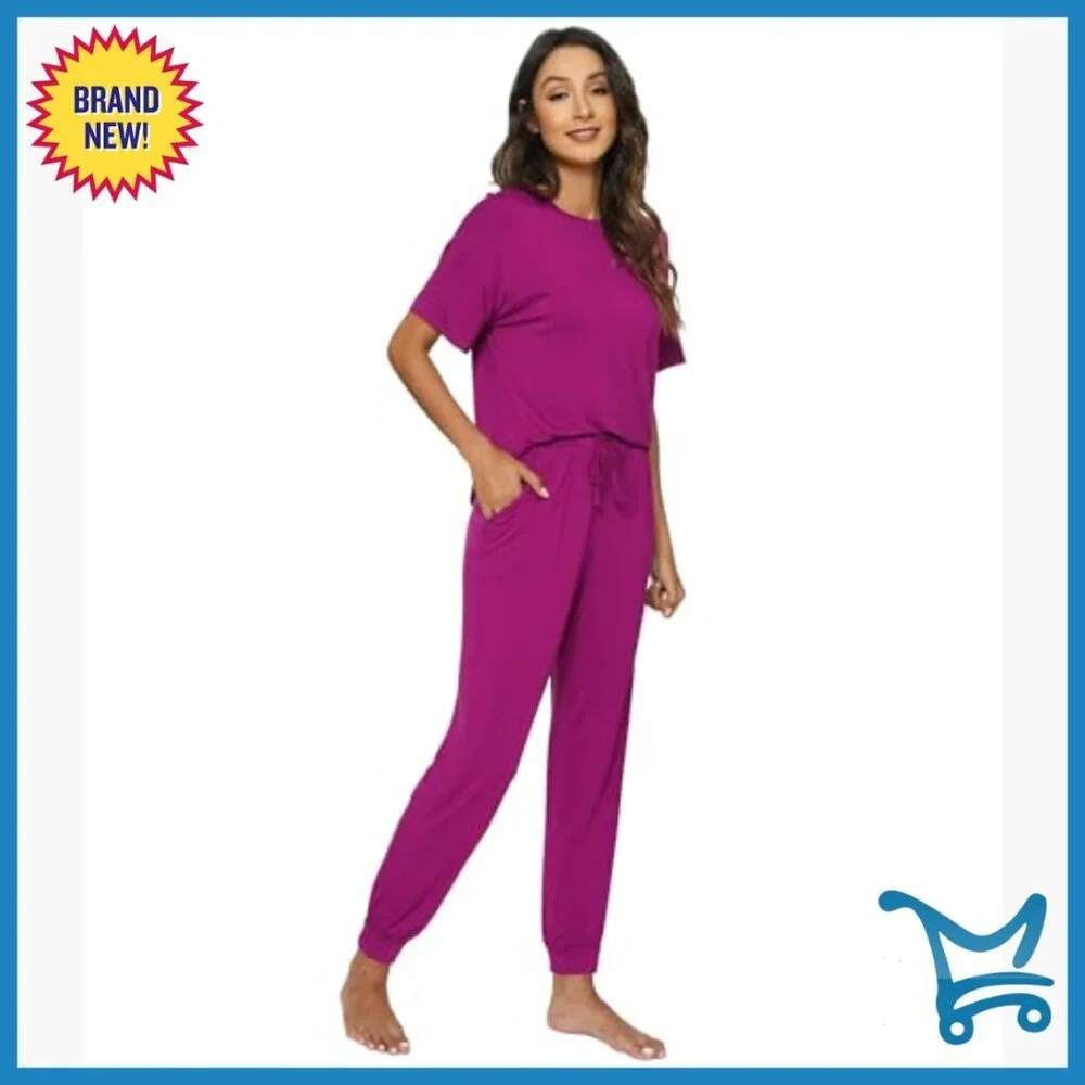 Women's Tracksuit Set Viscose Bamboo Loungewear Jogger Pants S-XXL